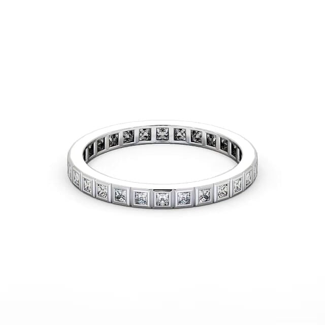 Sage Full Eternity Princess Lab Diamond Unique Bezel Style Ring